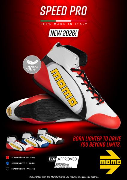 MOMO SPEED PRO BOOTS WHITE-RED Size 46